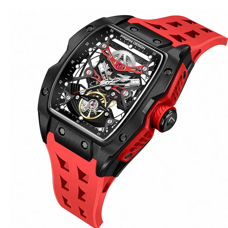 Pagani Design Skeleton Dial Red Men's Watch- PD-YS018